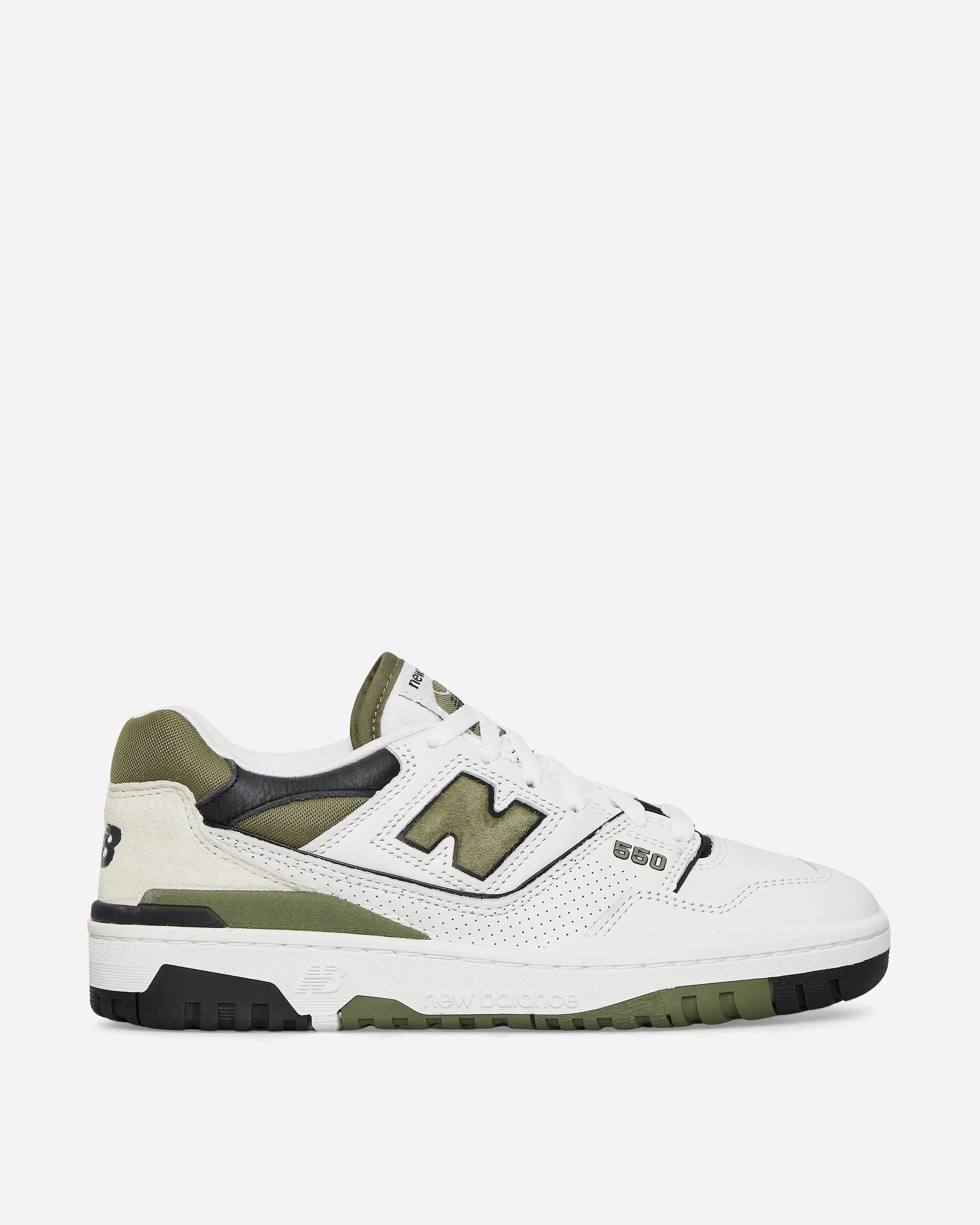 550 Sneakers Weiß / Dunkles Olivgrün / Schwarz