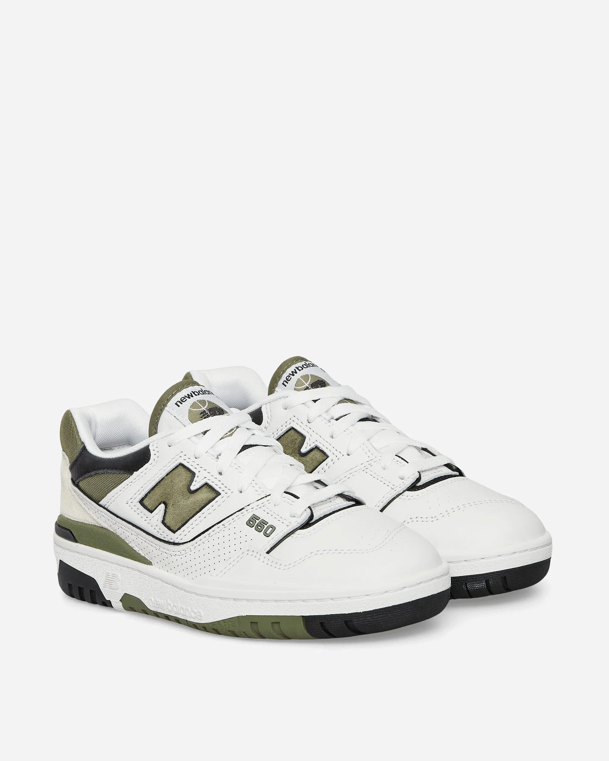 550 Sneakers Weiß / Dunkles Olivgrün / Schwarz