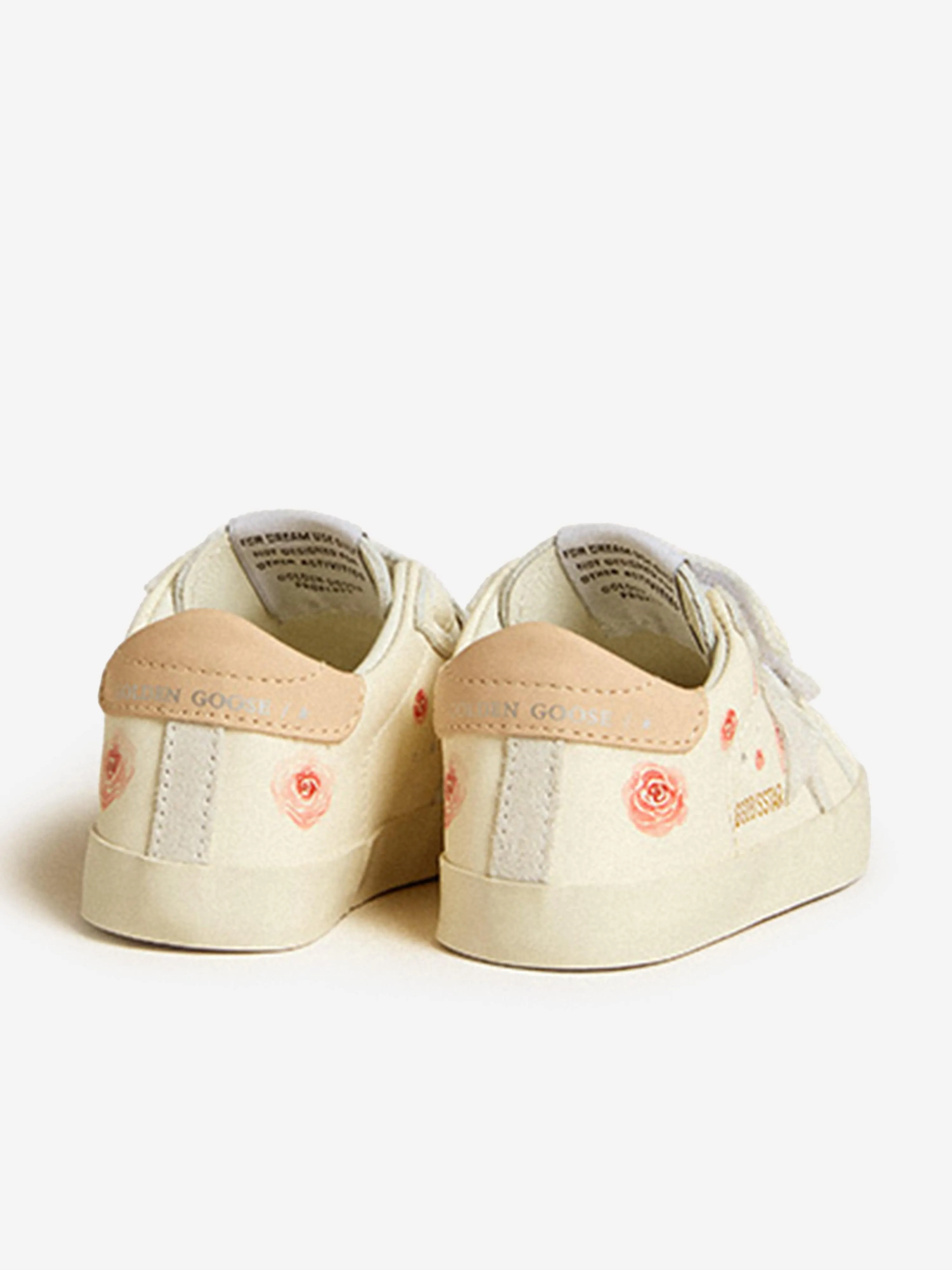 Weiße Sternen-Turnschuhe für Baby-Mädchen aus Leder und Wildleder