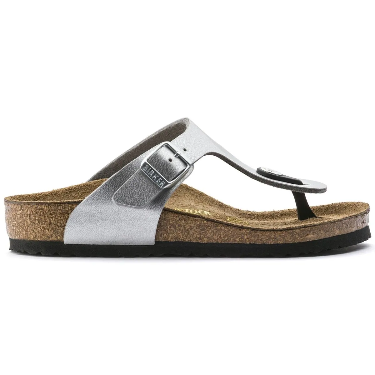 Birkenstock Mädchen Gizeh Silber Birko-Flor (Größen 30-34)