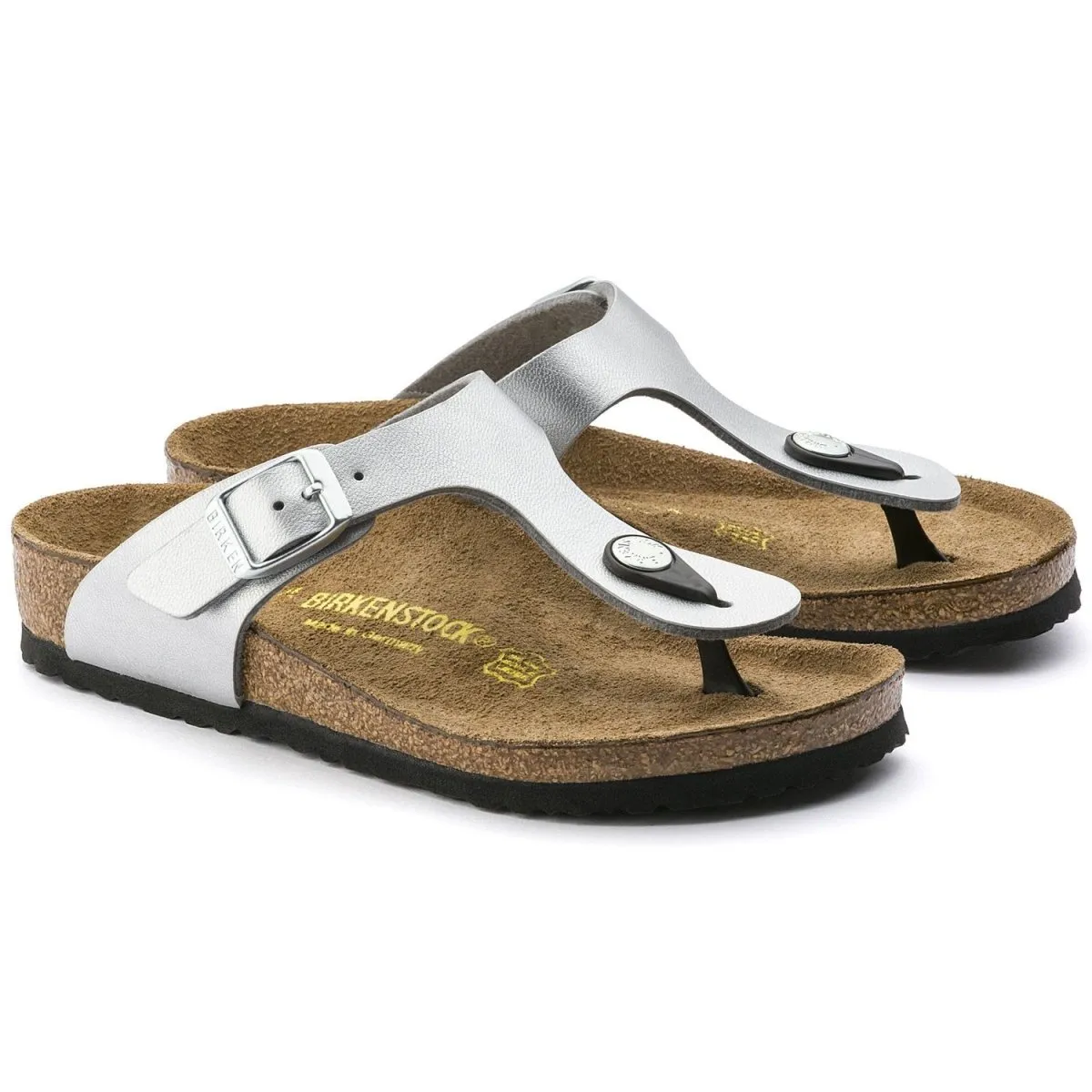 Birkenstock Mädchen Gizeh Silber Birko-Flor (Größen 30-34)