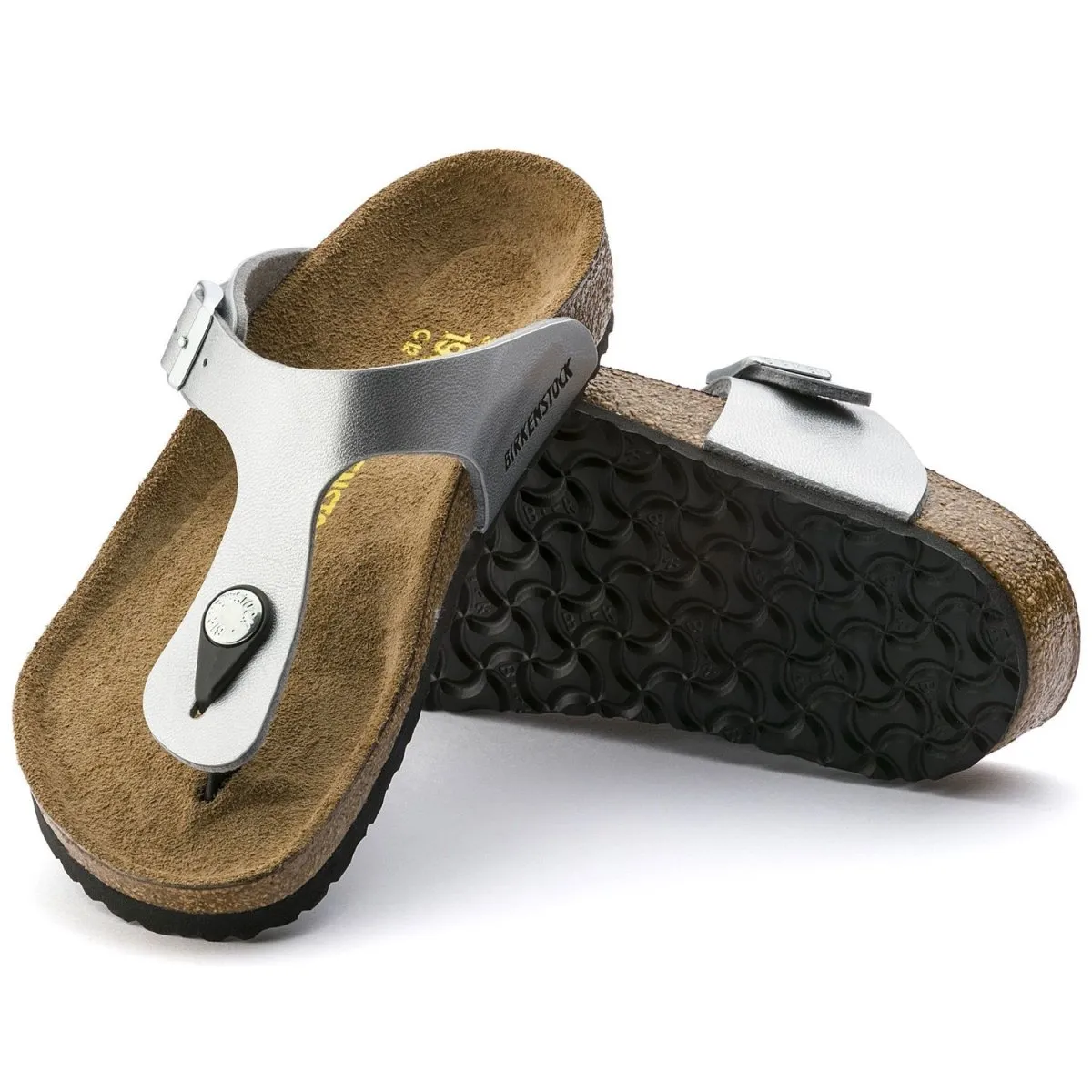 Birkenstock Mädchen Gizeh Silber Birko-Flor (Größen 30-34)
