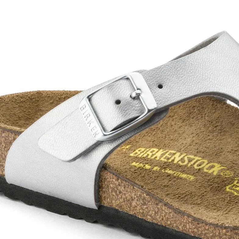 Birkenstock Mädchen Gizeh Silber Birko-Flor (Größen 30-34)