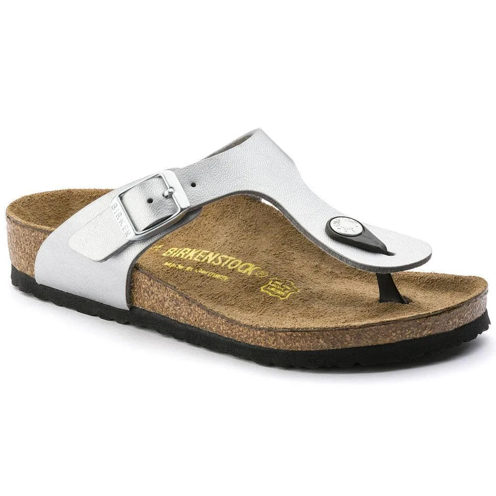Birkenstock Mädchen Gizeh Silber Birko-Flor (Größen 30-34)
