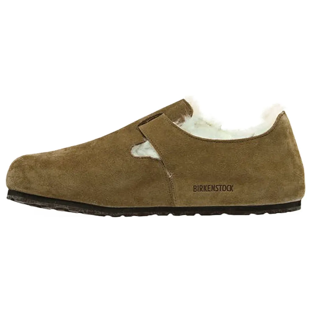Birkenstock London Unisex-Schuhe aus Wildleder mit Schaffellfutter