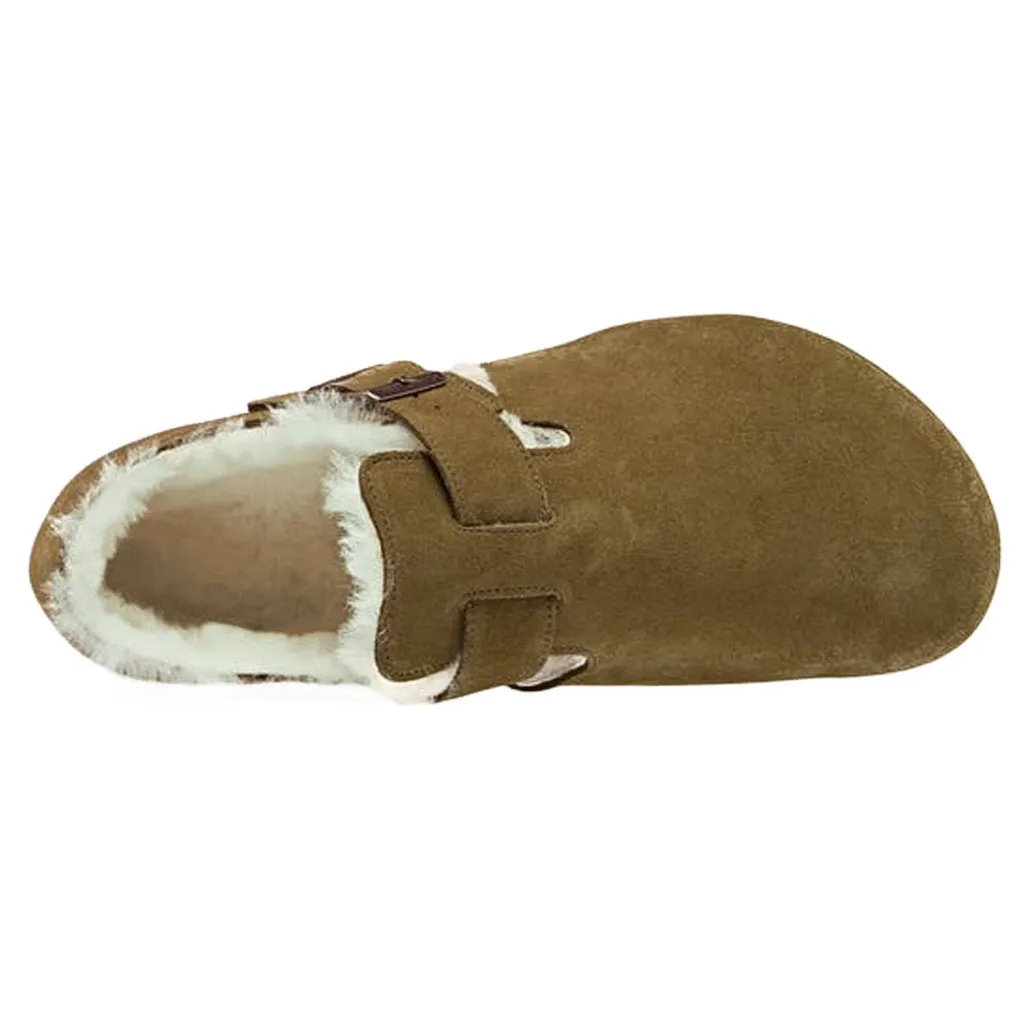 Birkenstock London Unisex-Schuhe aus Wildleder mit Schaffellfutter