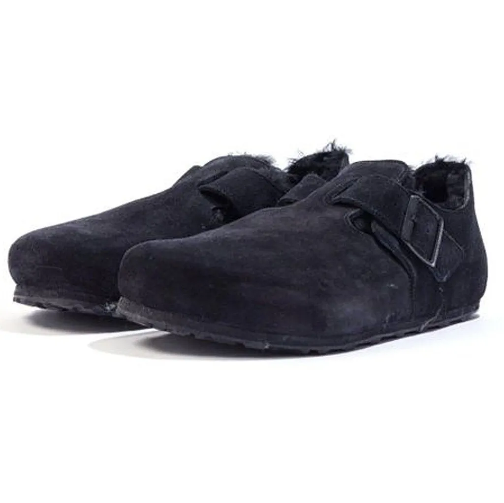 Birkenstock London Unisex-Schuhe aus Wildleder mit Schaffellfutter