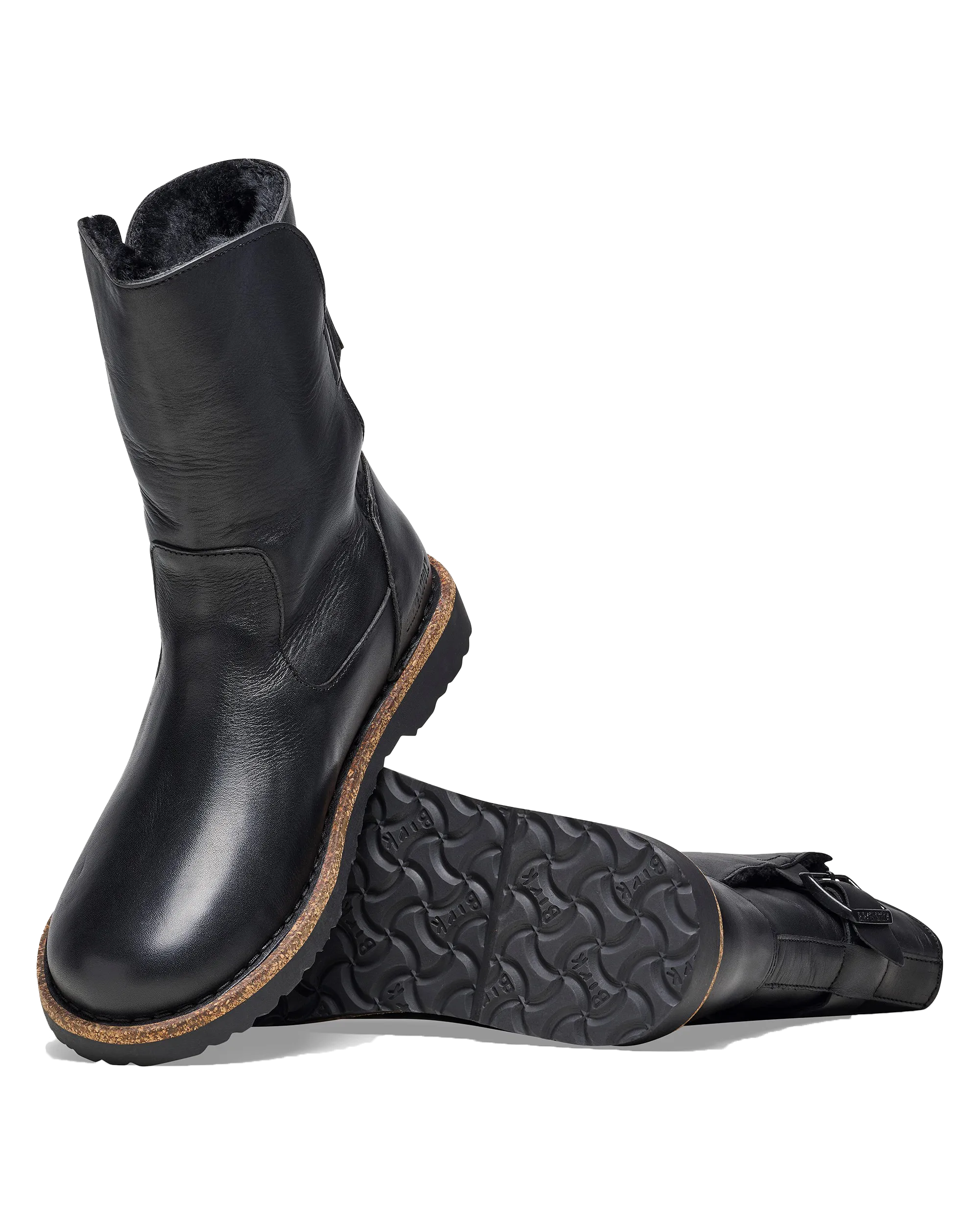 Birkenstock Schuhe Uppsala Stiefel aus Naturleder in Schwarz