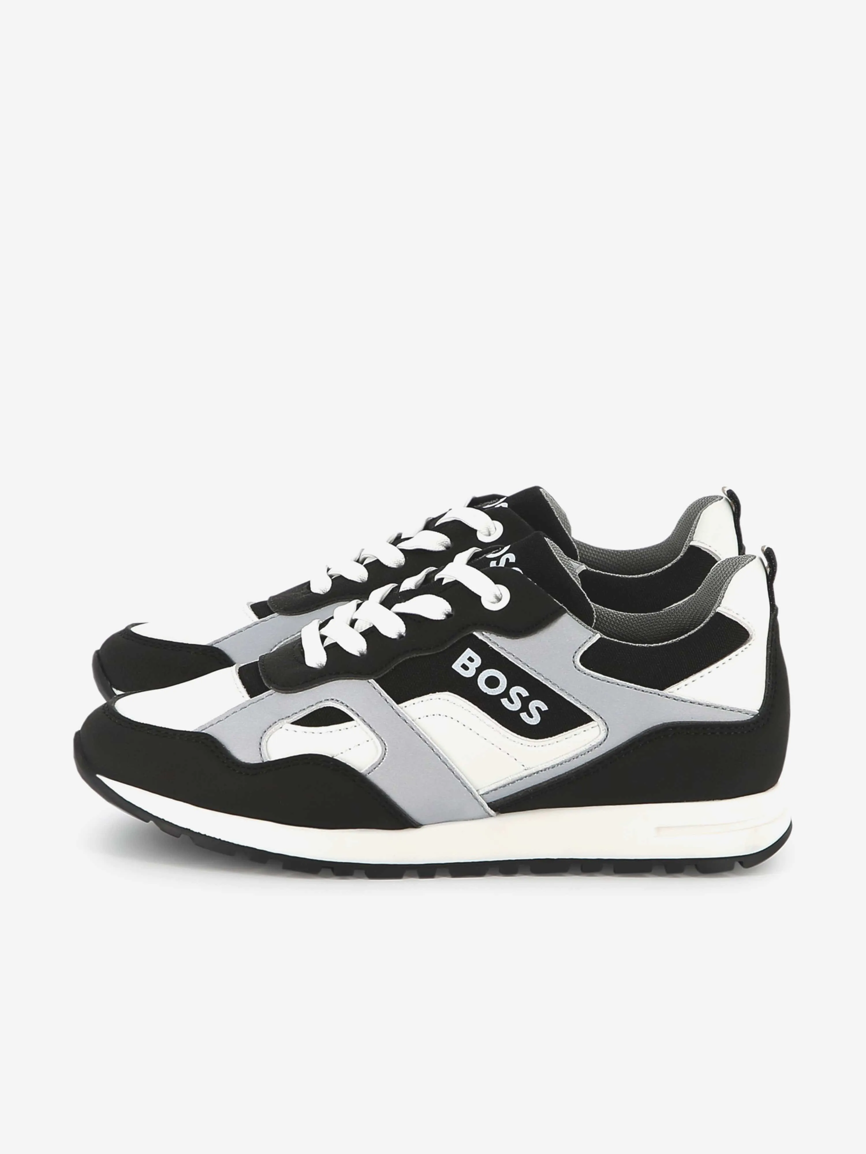 BOSS Boys Schnürschuhe mit Logo-Detail in Schwarz