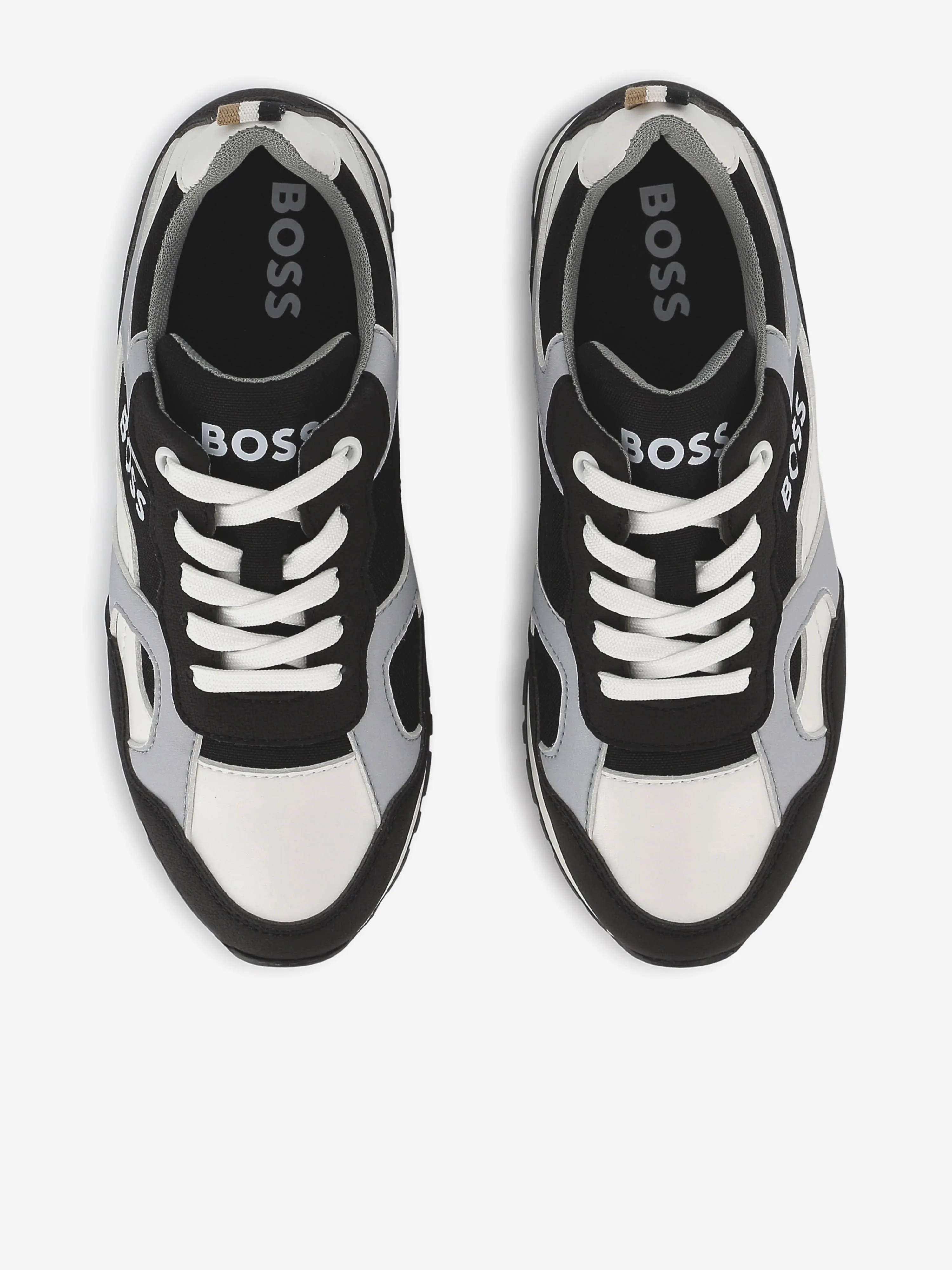 BOSS Boys Schnürschuhe mit Logo-Detail in Schwarz