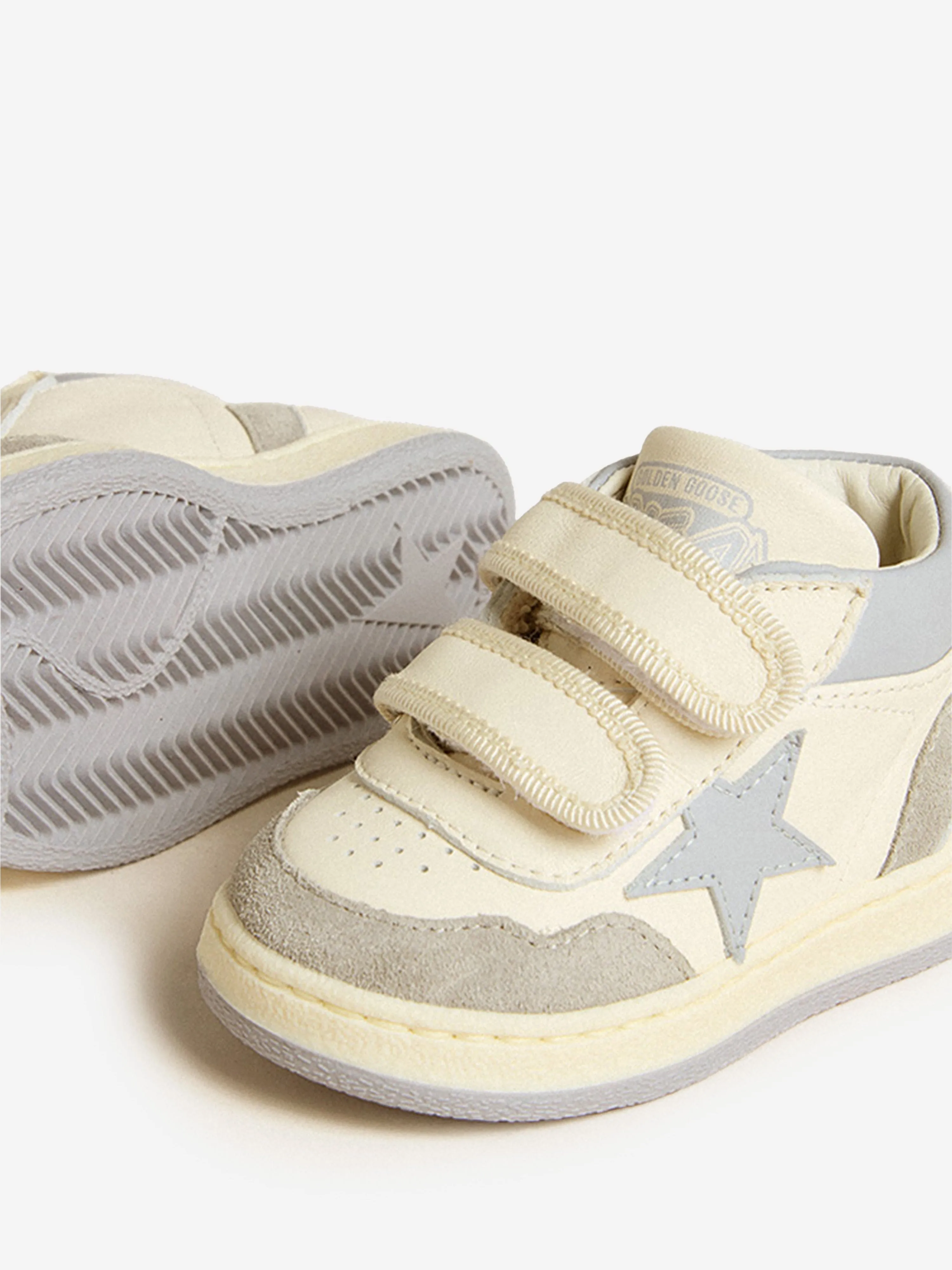 Jungen Leder Juni Korb Turnschuhe in Weiß