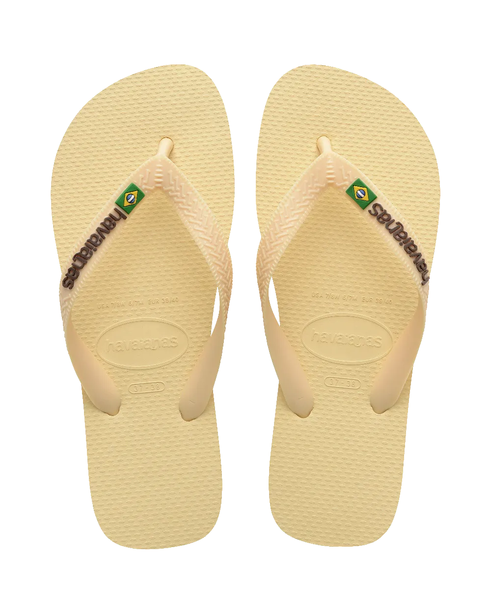 Brazil Logo Flip-Flops in Buttercrem
