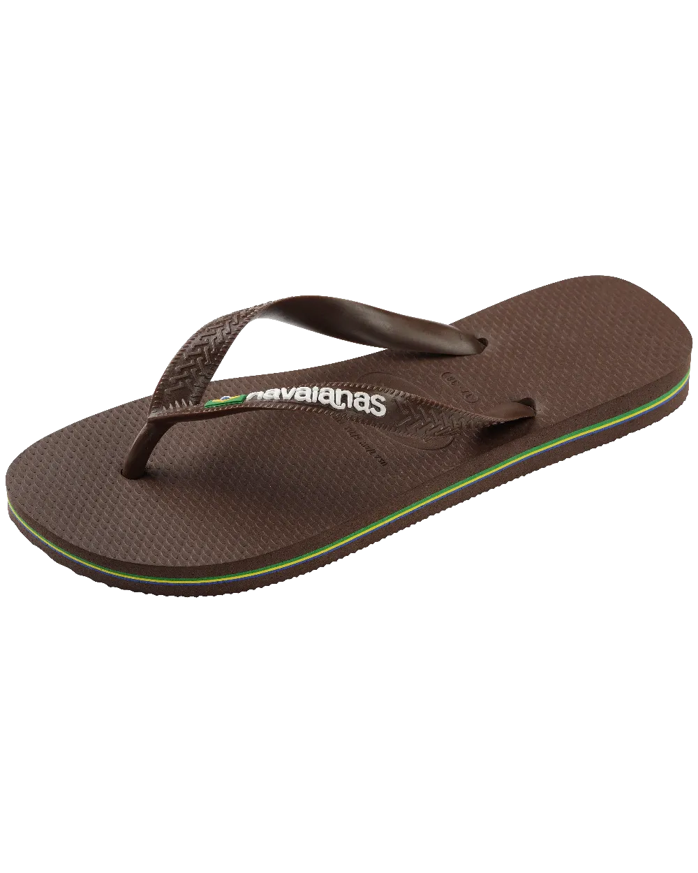 Brazil Logo Flip-Flops in Dunkelbraun & Weiß