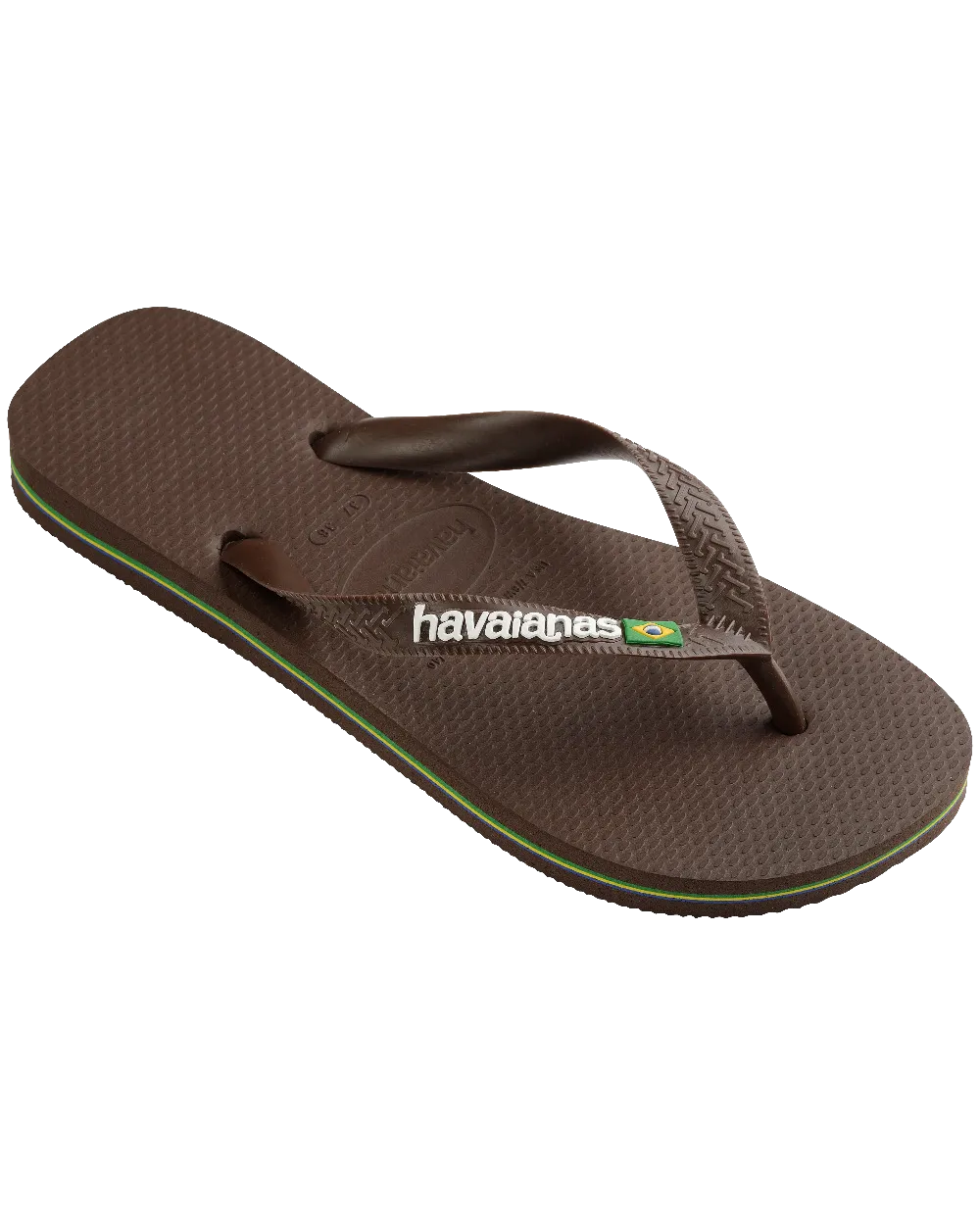 Brazil Logo Flip-Flops in Dunkelbraun & Weiß