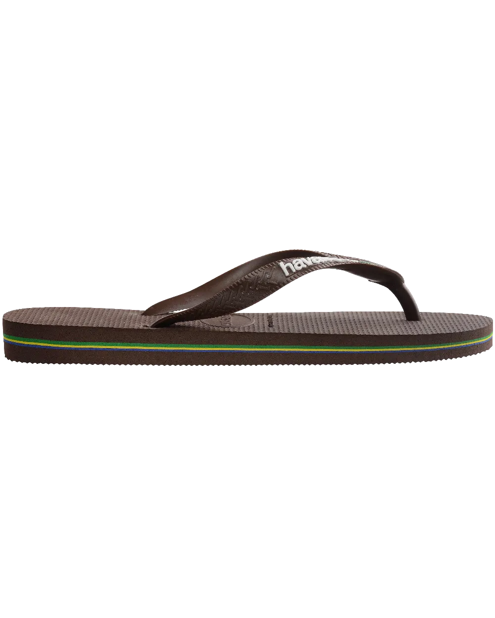 Brazil Logo Flip-Flops in Dunkelbraun & Weiß