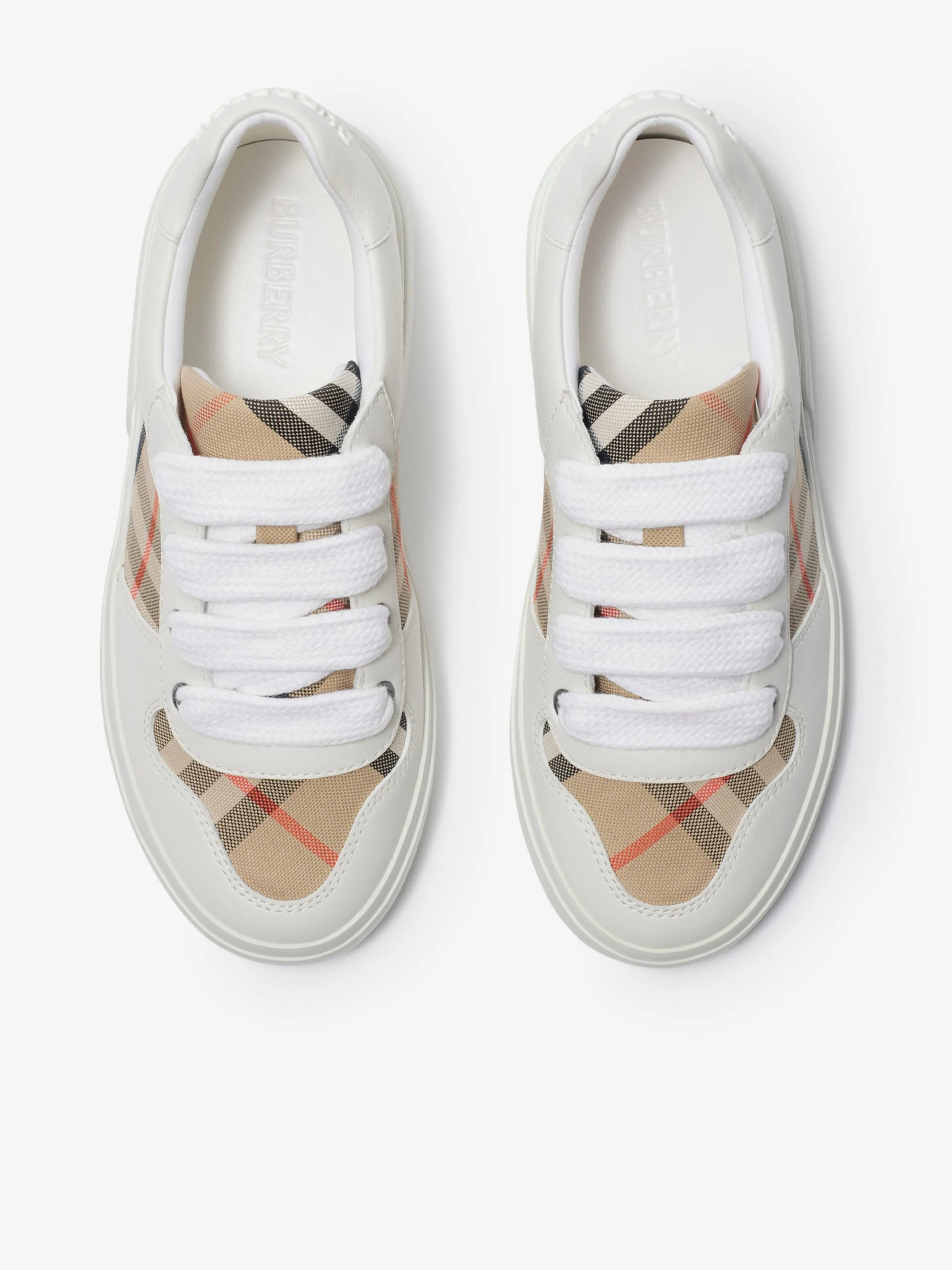 Burberry Kids Noah Check Schnürschuhe in Weiß