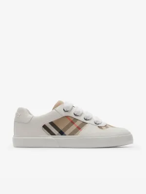 Burberry Kids Noah Check Schnürschuhe in Weiß