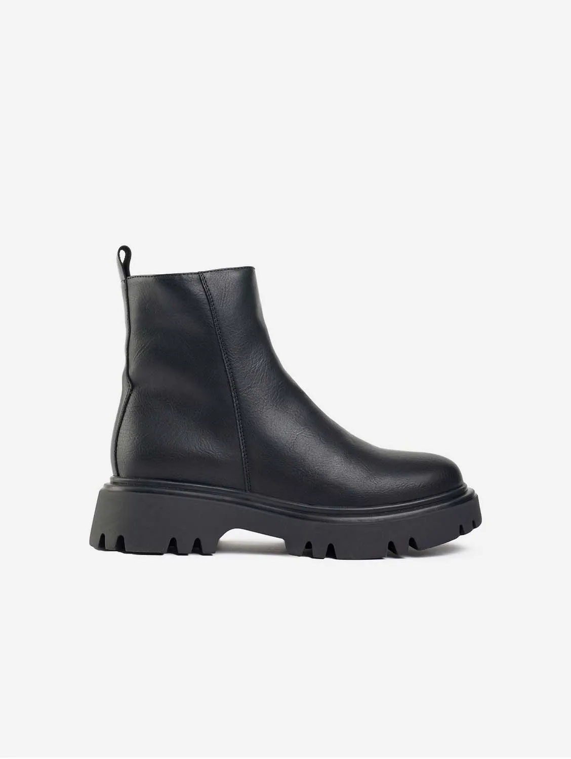 Cameo Damen Vegan-Leder Knöchelstiefel | Schwarz