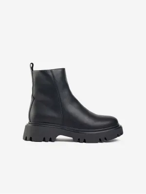 Cameo Damen Vegan-Leder Knöchelstiefel | Schwarz