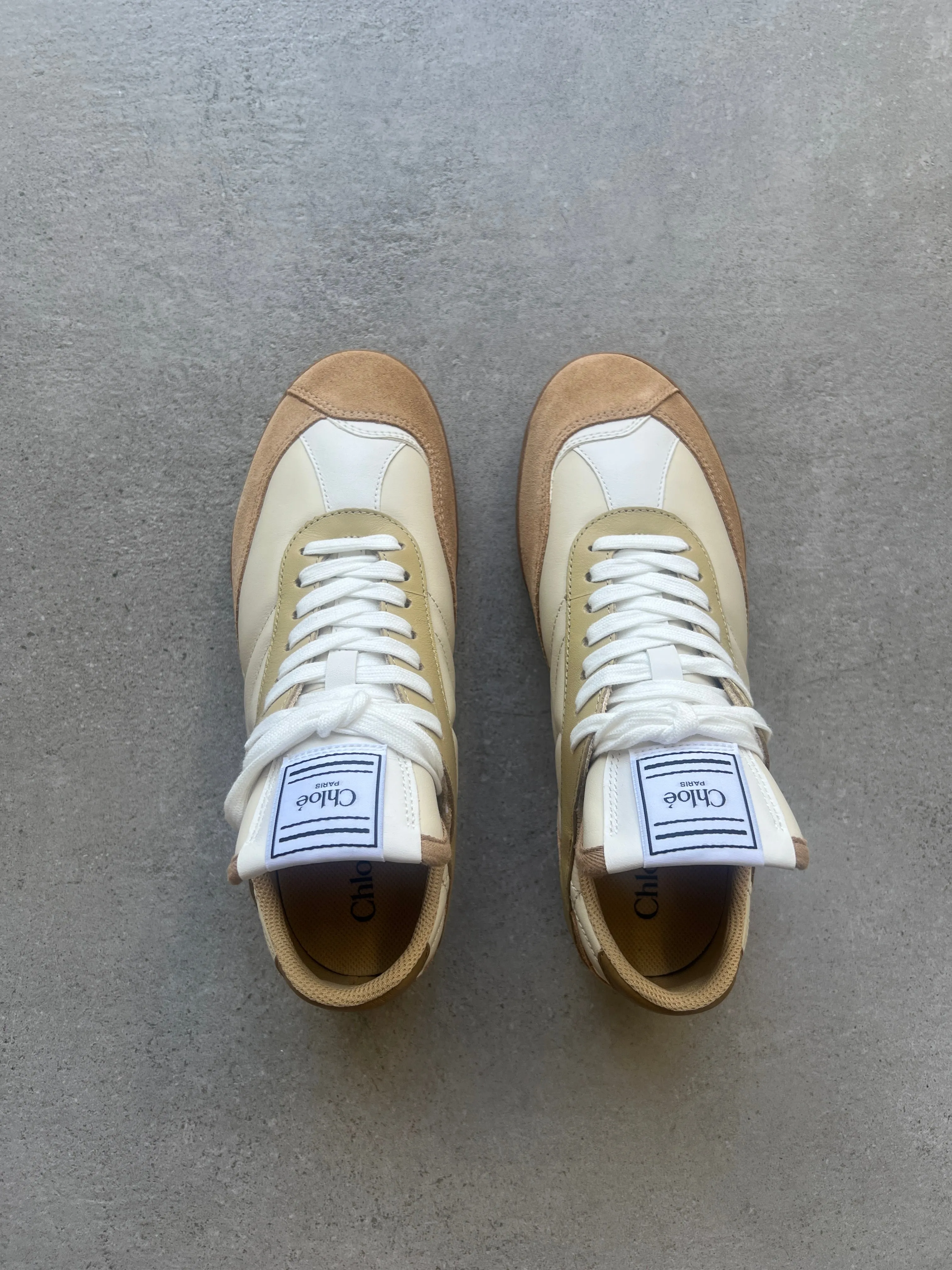 Chloé Schuhe Kick Leder Sneakers, Hellocker