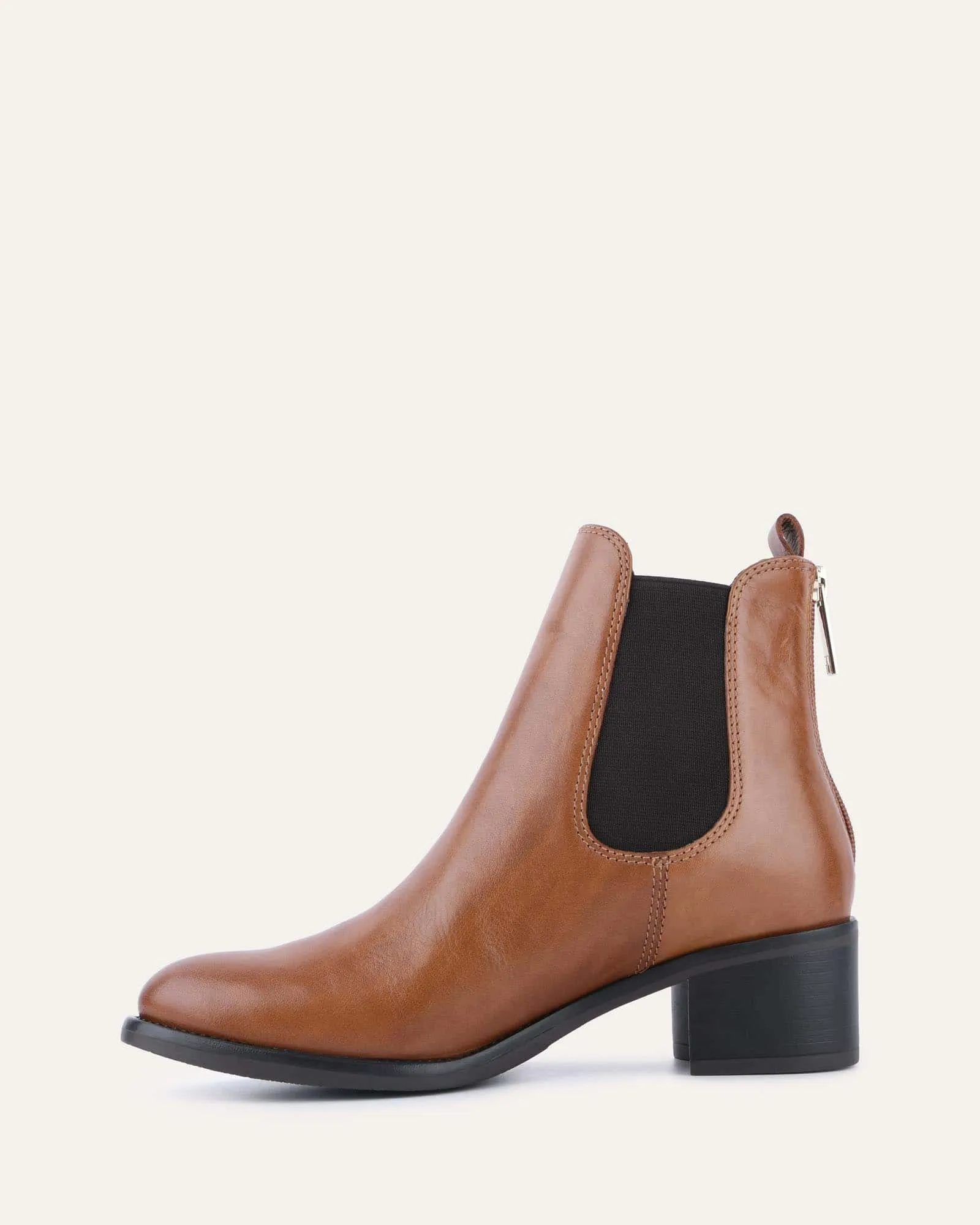 CLAIRE MITTELHOHE STIEFEL BRANDY LEDER