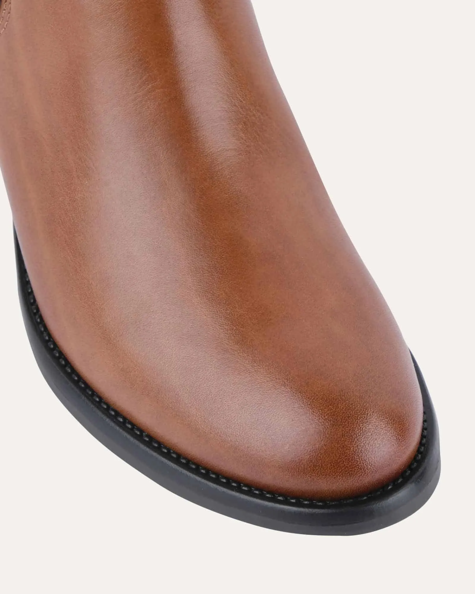CLAIRE MITTELHOHE STIEFEL BRANDY LEDER
