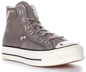 Converse All Star Lift Scribble A09165C in Grau für Damen Schuhe Converse