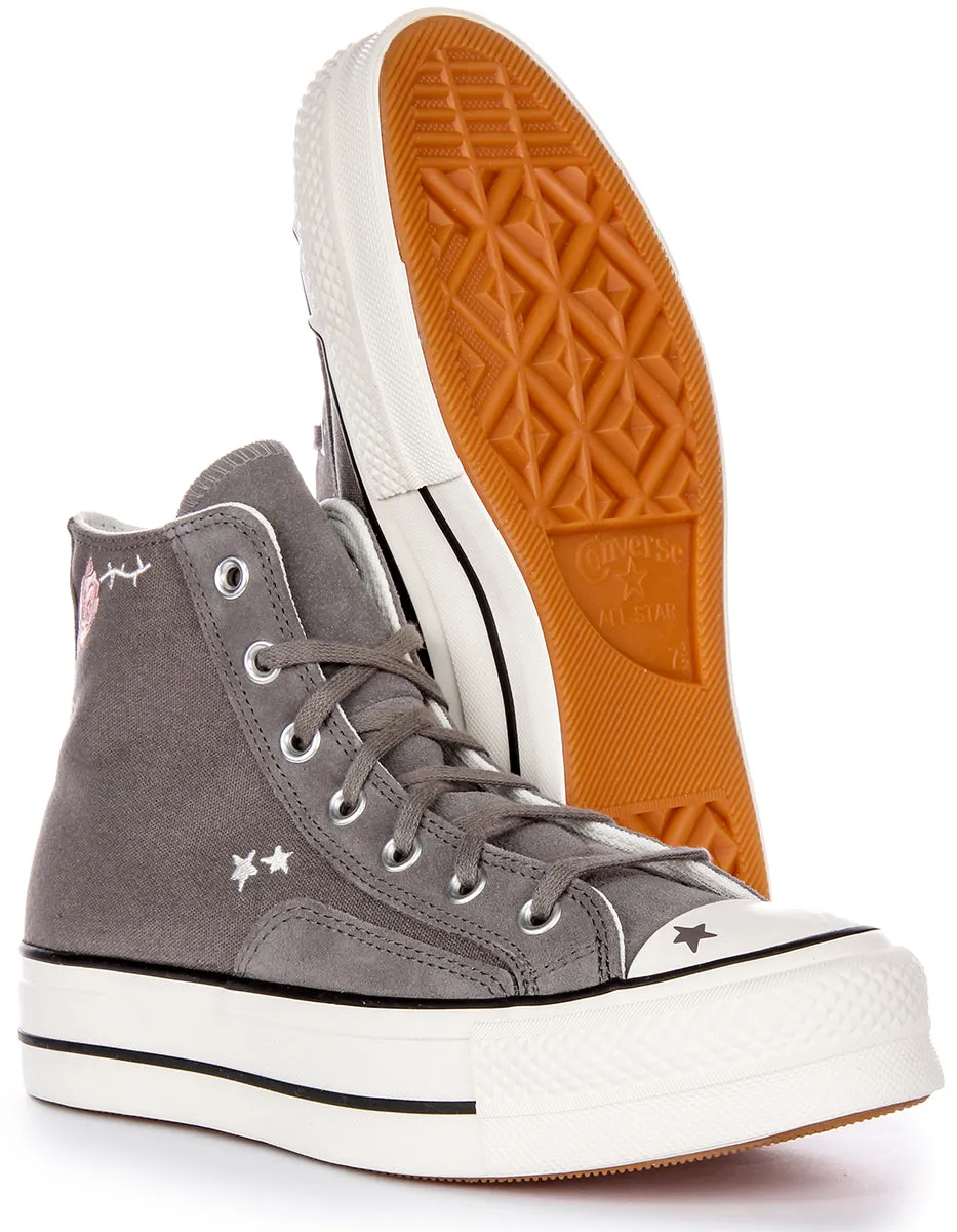 Converse All Star Lift Scribble A09165C in Grau für Damen Schuhe Converse
