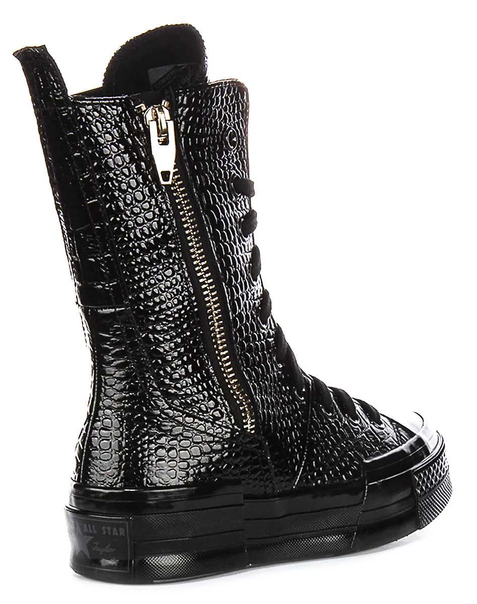 Converse Chuck 70 Plus XH A09381C In Schwarz Krokodilleder Schuhe Converse