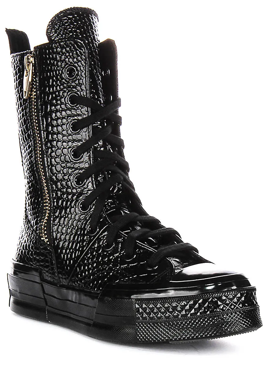 Converse Chuck 70 Plus XH A09381C In Schwarz Krokodilleder Schuhe Converse