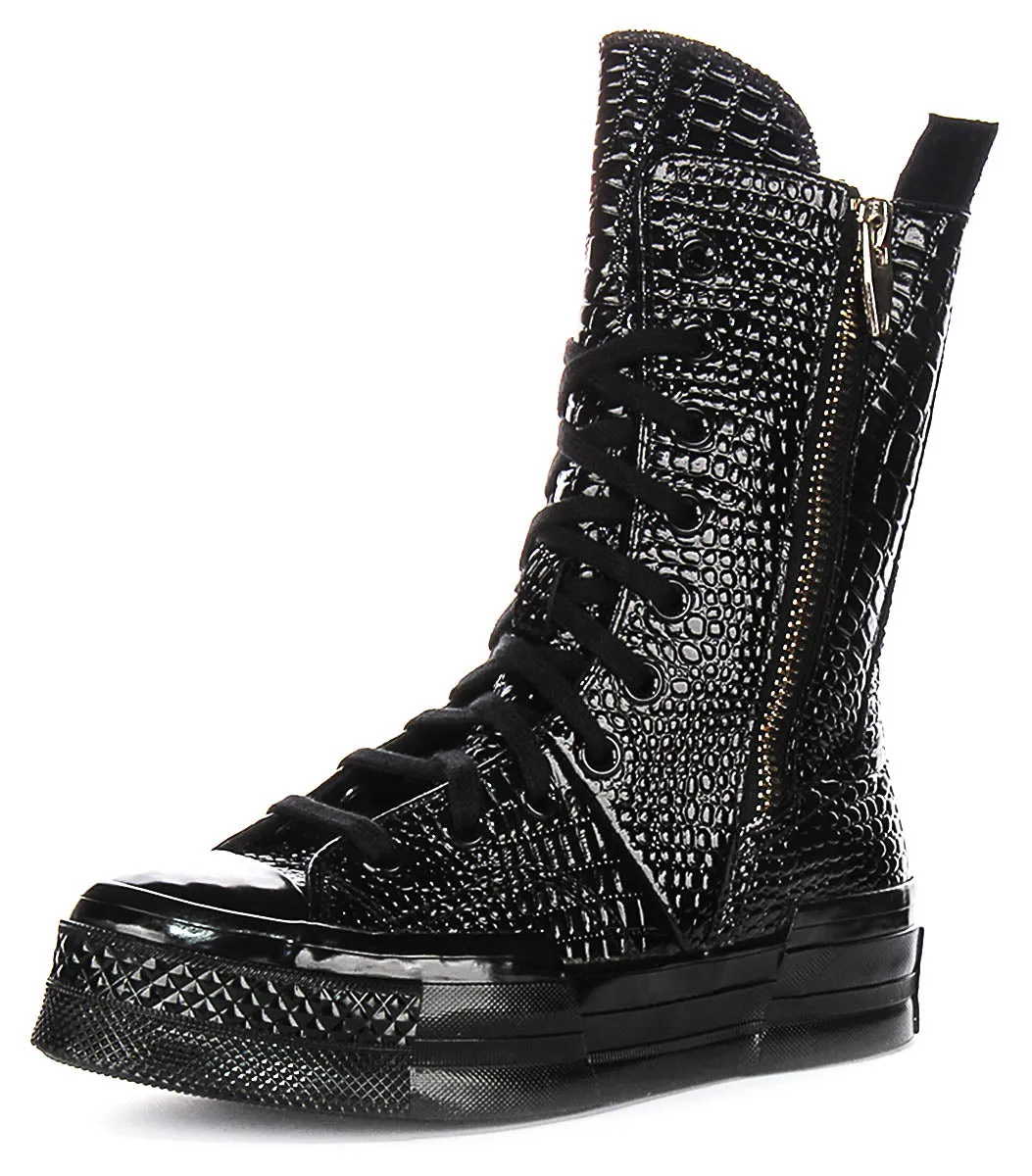 Converse Chuck 70 Plus XH A09381C In Schwarz Krokodilleder Schuhe Converse