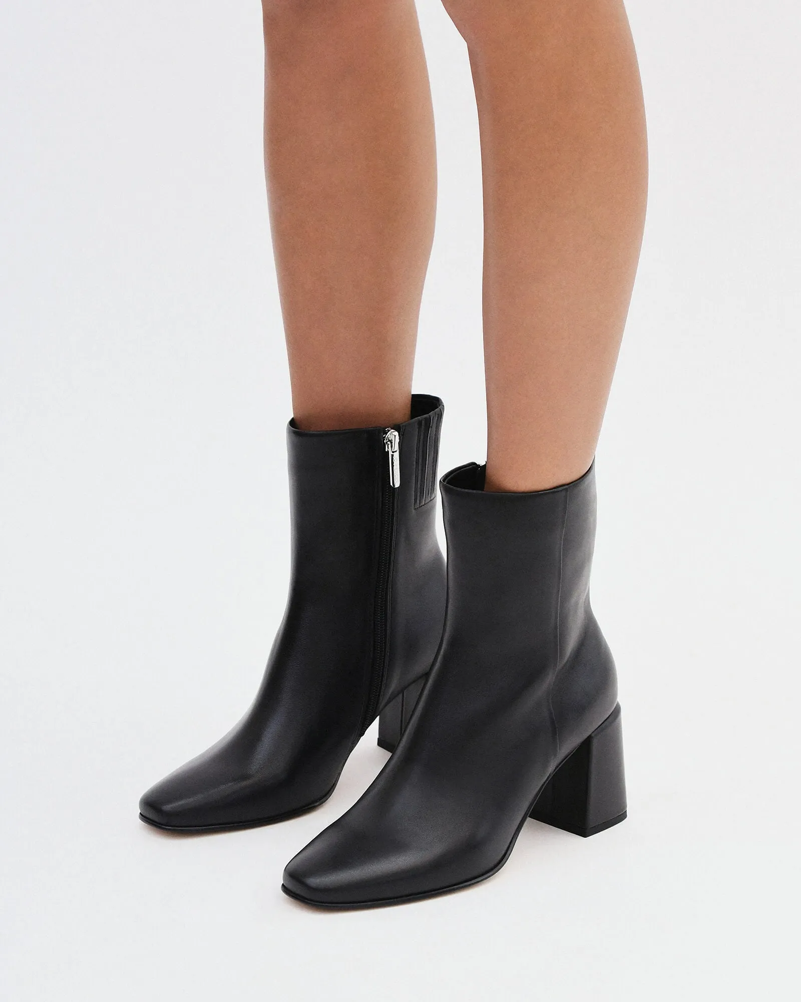 DAKOTA MID ANKLE STIEFEL SCHWARZES LEDER