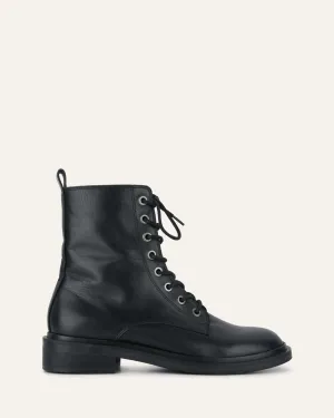 DARWIN FLACHE KNÖCHELSTIEFEL AUS SCHWARZEM LEDER