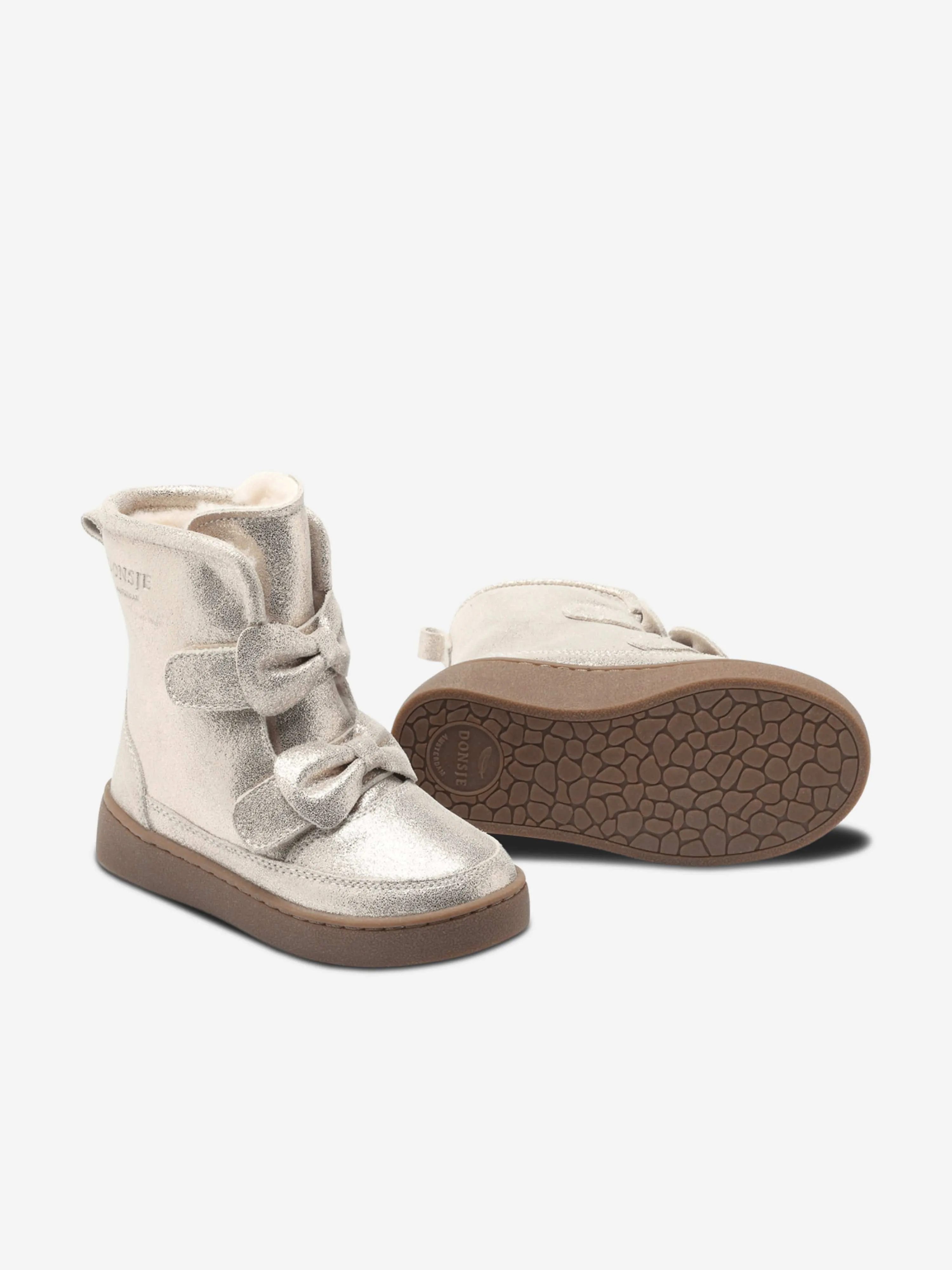 Donsje Mädchen Isa Exklusive Stiefel in Silber