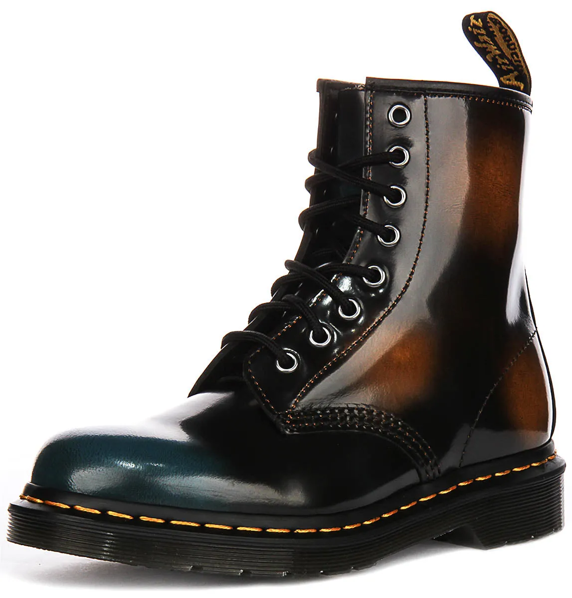 Dr. Martens 1460 Bürsten in Schwarz Hochglanz Leder Schuhe Dr. Martens
