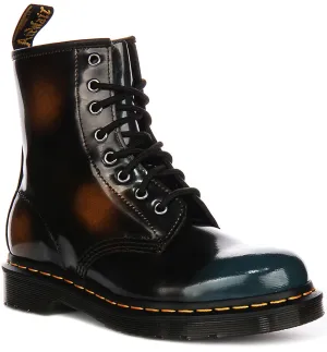 Dr. Martens 1460 Bürsten in Schwarz Hochglanz Leder Schuhe Dr. Martens