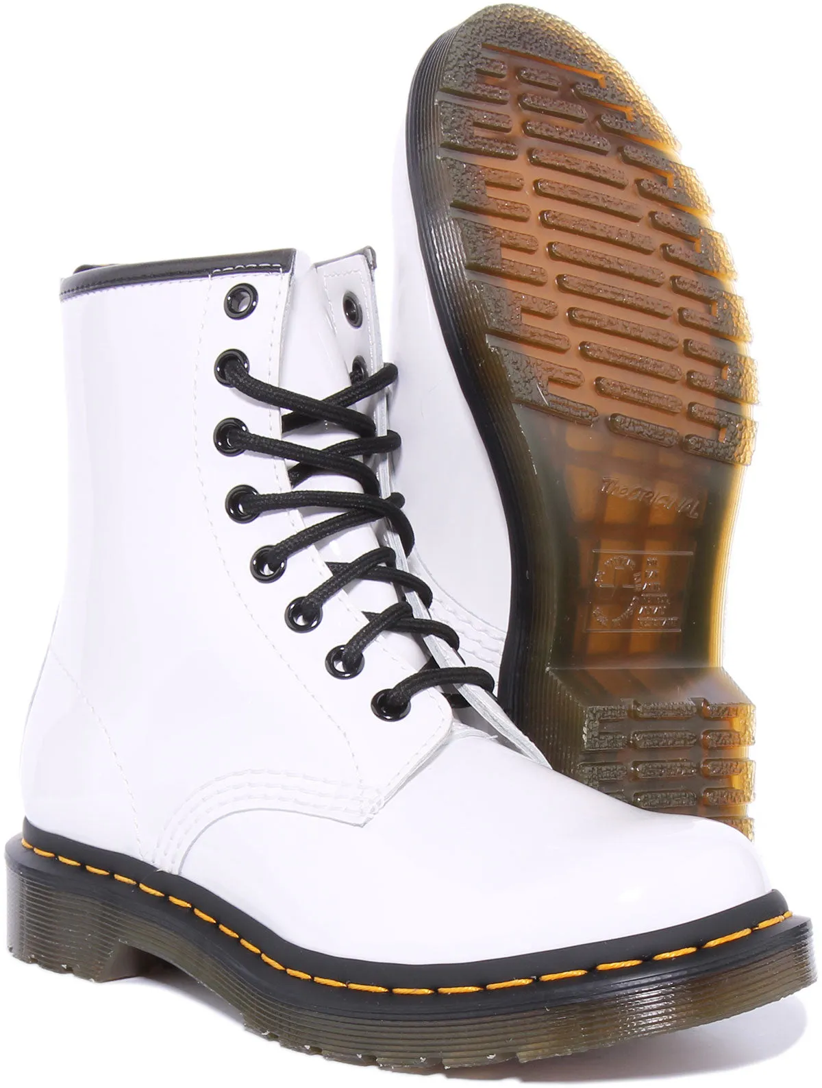 Dr. Martens 1460 W in Weißem Glanzleder für Damen Schuhe Dr. Martens