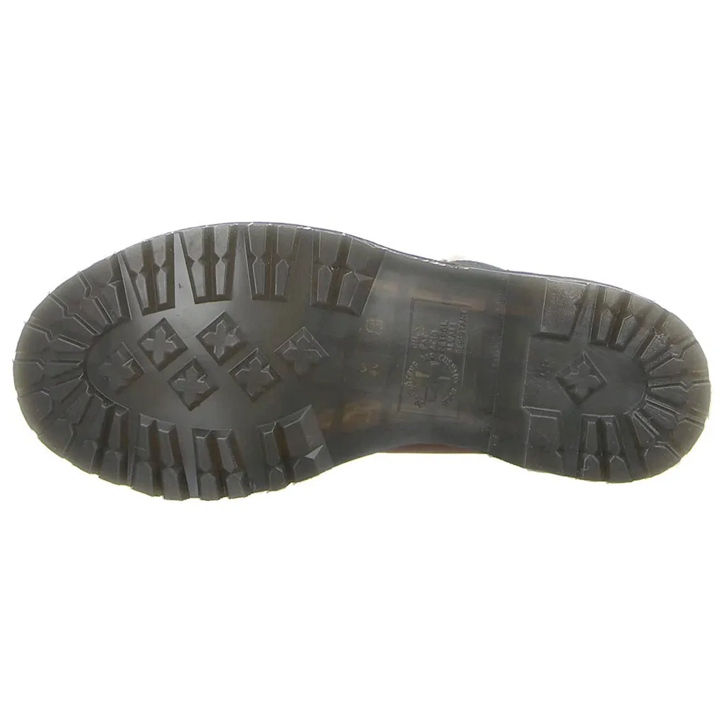 Dr. Martens 2976 Leonore Chelsea-Stiefel für Damen mit Pelzfutter aus glänzendem Leder