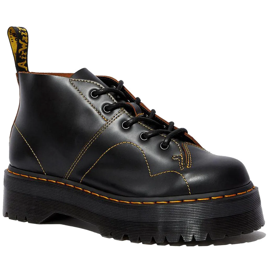 Dr. Martens Church Quad Leder Unisex Plateau-Stiefel