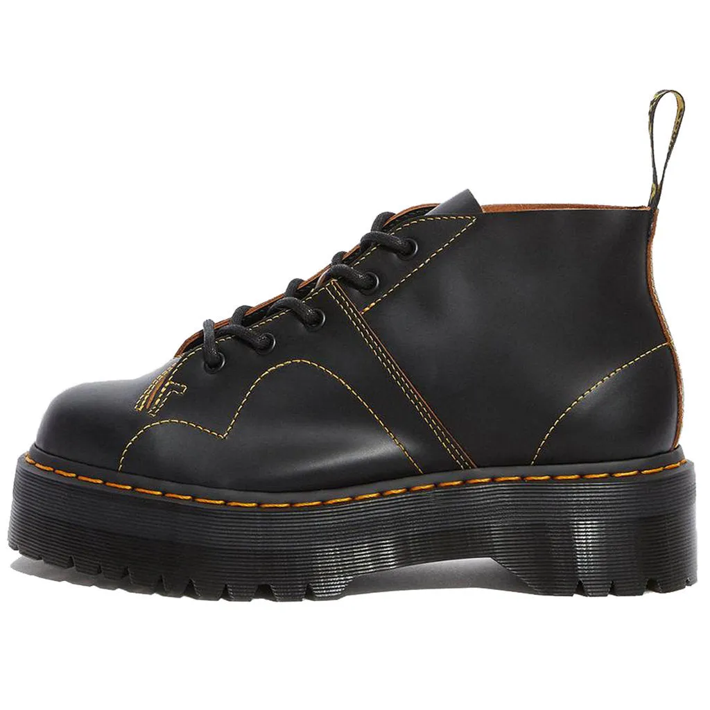 Dr. Martens Church Quad Leder Unisex Plateau-Stiefel