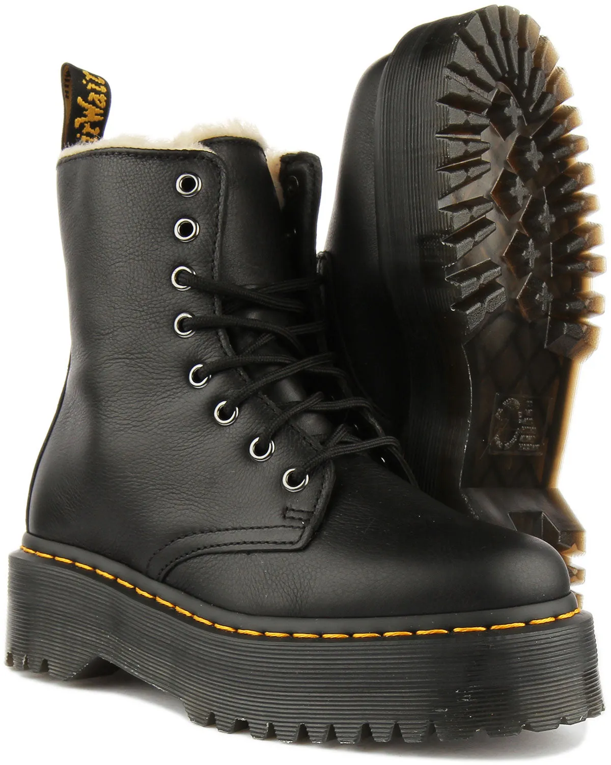 Dr. Martens Jadon Pelzstiefel In Schwarz Für Damen Schuhe Dr. Martens