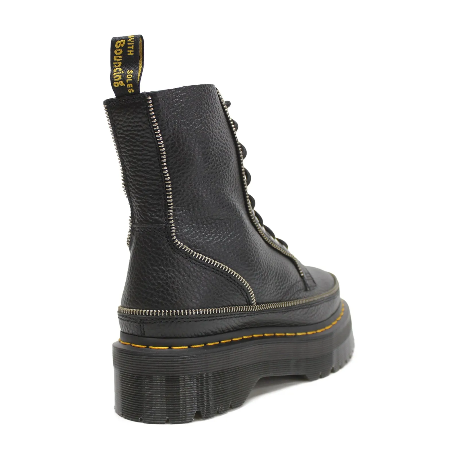 Dr. Martens Jadon Reißverschluss Milled Nappa Leder Damen Knöchel Plateau Stiefel