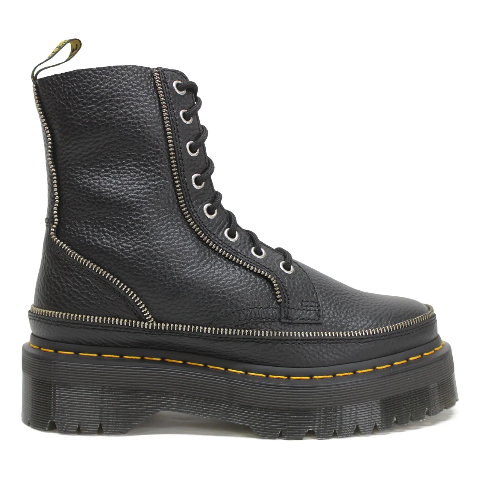 Dr. Martens Jadon Reißverschluss Milled Nappa Leder Damen Knöchel Plateau Stiefel