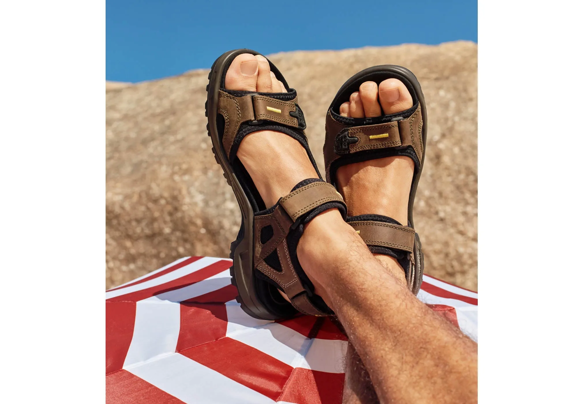 ECCO Herren Offroad Bequeme Leder Sandalen mit verstellbaren Riemen ECCO Schuhe