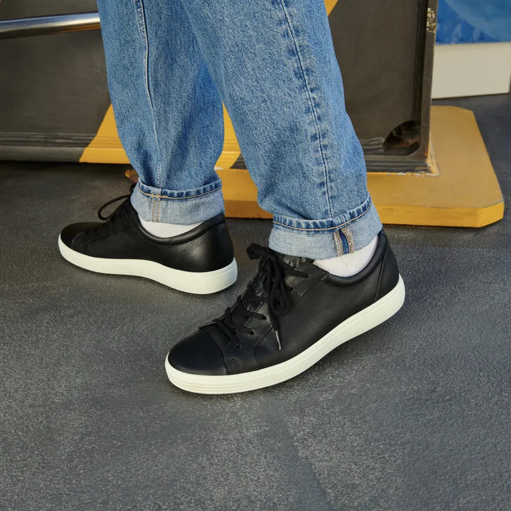 Ecco Herren Soft 7 City Sneaker in Schwarz