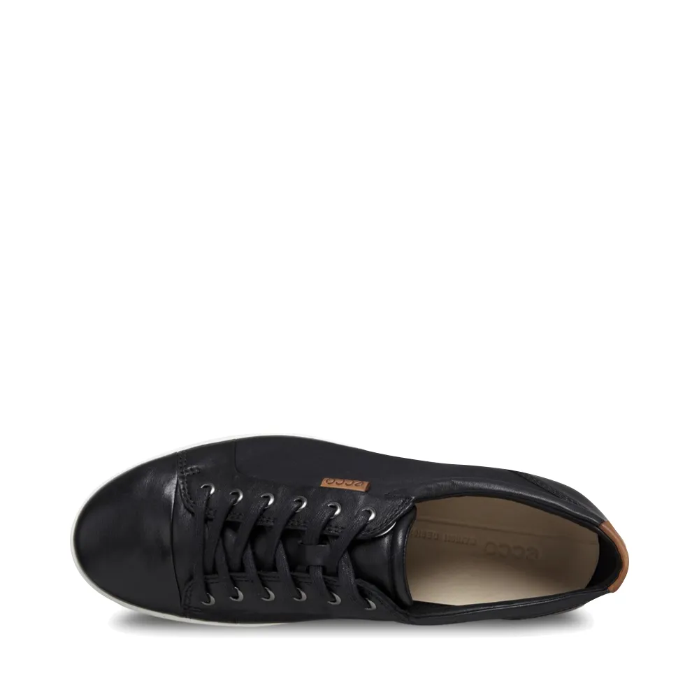 Ecco Herren Soft 7 Leder-Sneaker in Schwarz