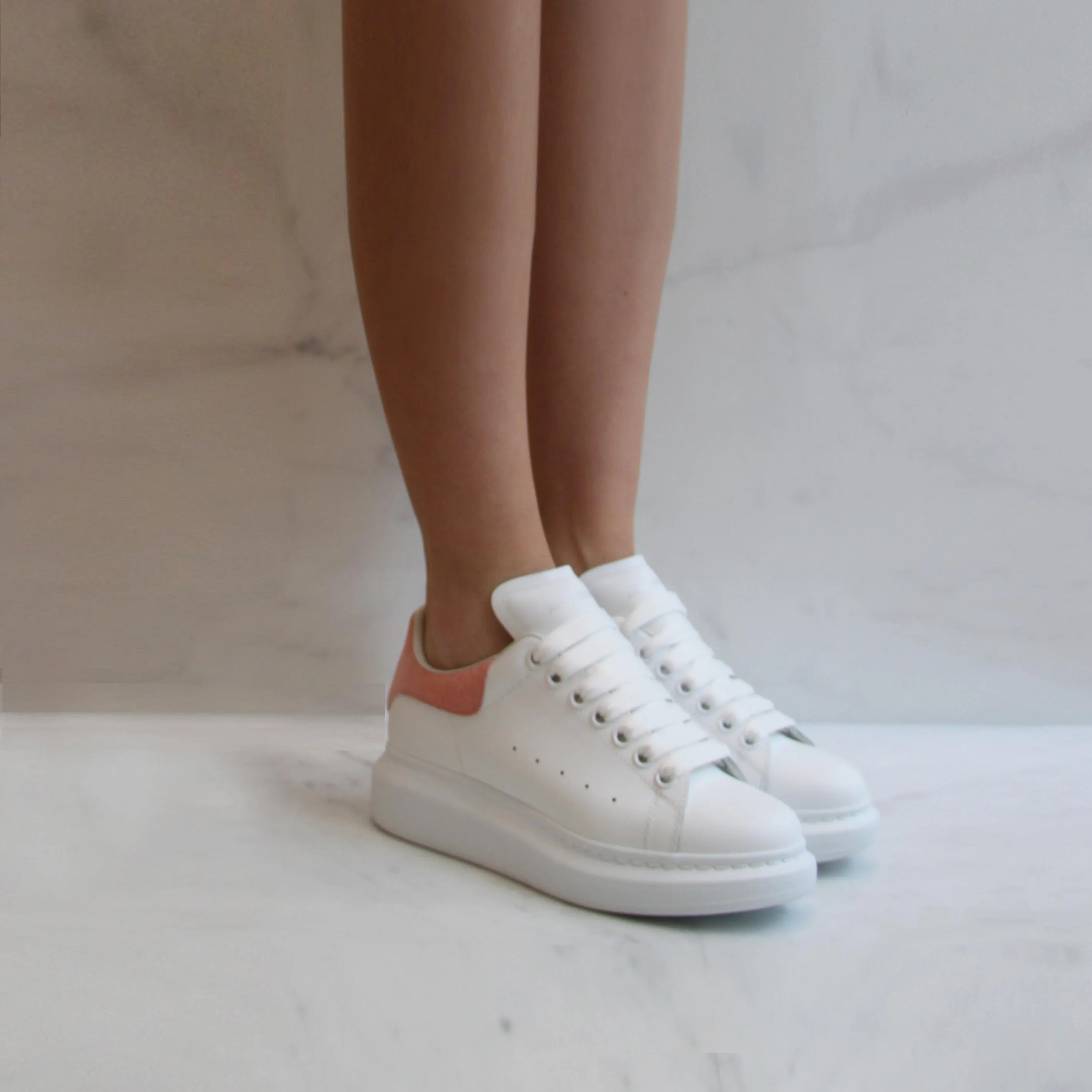 ES Sneaker Croc Nubuck Lasche, Rosé Schuhe_Alexander Mcqueen