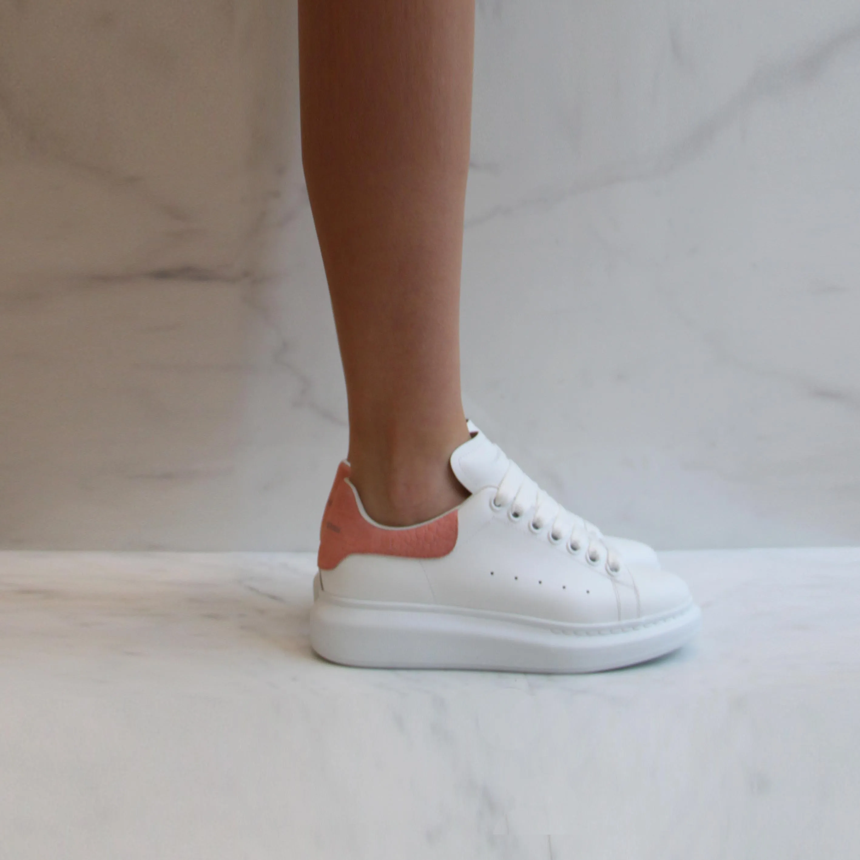 ES Sneaker Croc Nubuck Lasche, Rosé Schuhe_Alexander Mcqueen