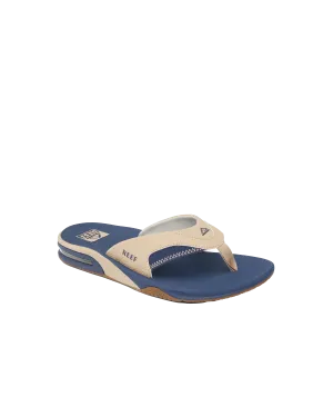 Fanning Flip Flops in Beige, Marineblau & Beige