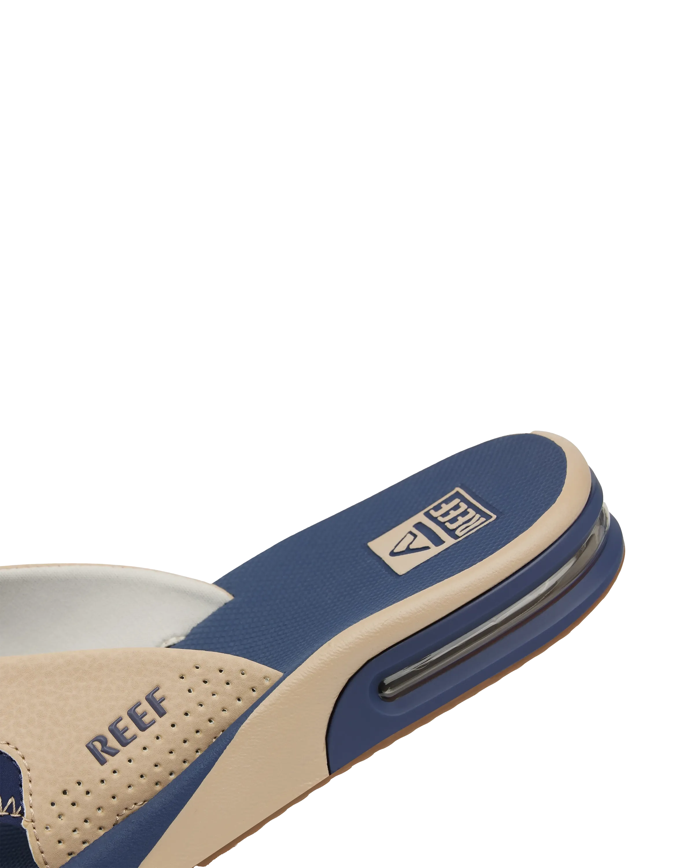 Fanning Flip Flops in Beige, Marineblau & Beige